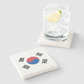 South Korea Flag ストーンコースター (横)