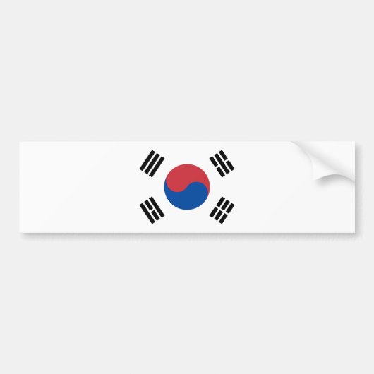 South Korea Flag バンパーステッカー (正面)