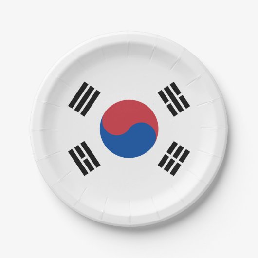 South Korea Flag ペーパープレート (正面)