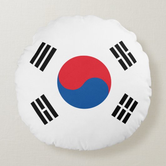 South Korea Flag ラウンドクッション (正面)