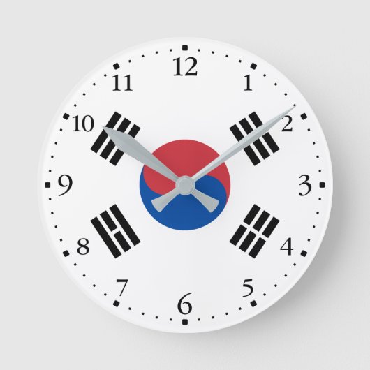 South Korea Flag ラウンド壁時計 (正面)