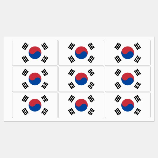 South Korea Flag ラベル (シート)