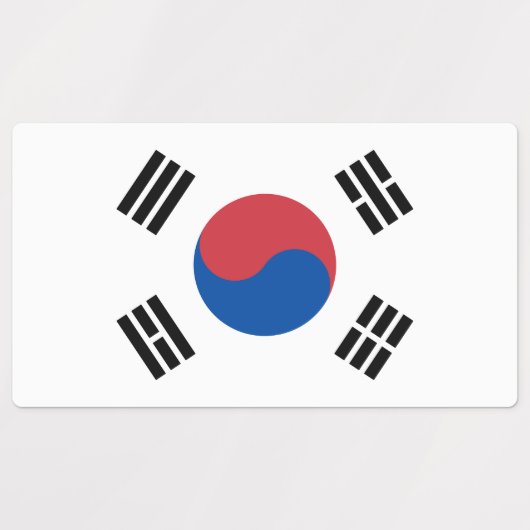 South Korea Flag ラベル (デザイン1)
