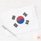 South Korea Flag 長方形シール (封筒)