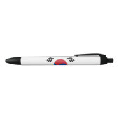 South Korea Flag 黒ボールペン (トップ)