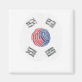 South korea flag fingerprint マグネット (正面)