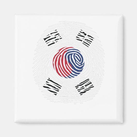 South korea flag fingerprint マグネット (正面)
