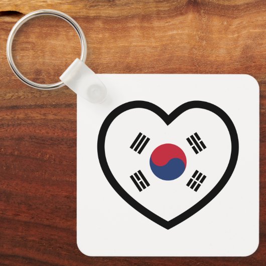 South Korea Flag Heart キーホルダー (正面)