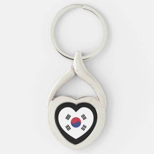 South Korea Flag Heart キーホルダー (正面)