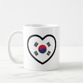 South Korea Flag Heart コーヒーマグカップ (左)