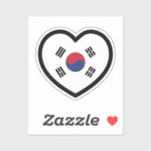 South Korea Flag Heart シール (シート)