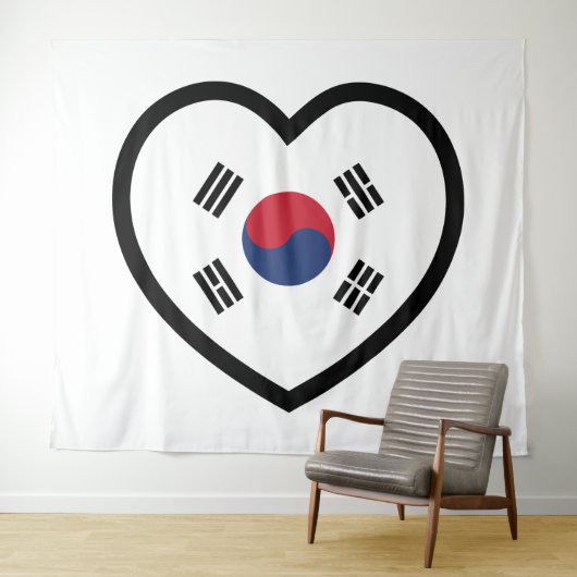 South Korea Flag Heart タペストリー (インサイチュ(横))