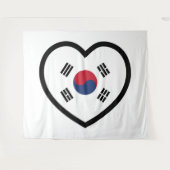South Korea Flag Heart タペストリー (正面(横))