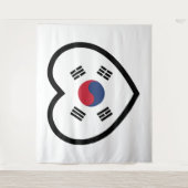 South Korea Flag Heart タペストリー (正面)