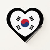 South Korea Flag Heart ノートブック (裏面)