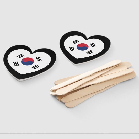 South Korea Flag Heart ハンドファン (組立なし)
