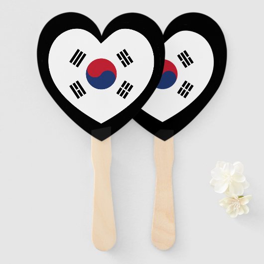 South Korea Flag Heart ハンドファン (正面&裏面)