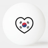 South Korea Flag Heart 卓球ボール (正面)