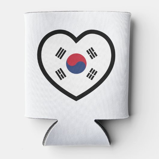 South Korea Flag Heart 缶クーラー (正面)