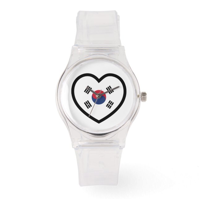 South Korea Flag Heart 腕時計 (正面)