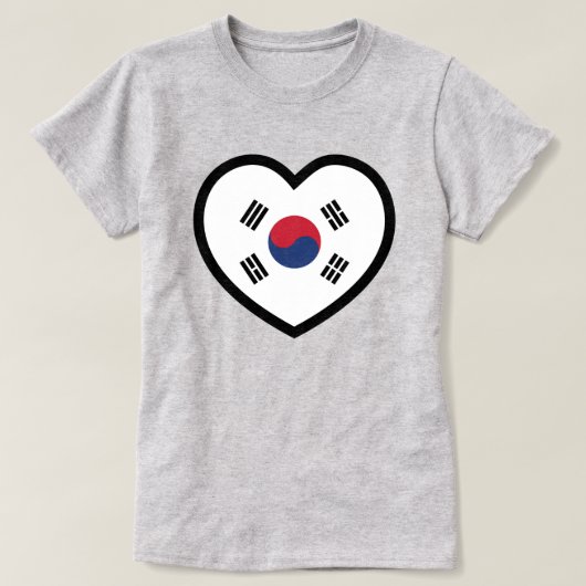 South Korea Flag Heart Tシャツ (デザイン正面)