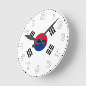 South Korea Flag Wall Clock - South Korea flag ラウンド壁時計 (傾斜)