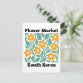 South Korea Flower Market Yellow Blossoms Floral ポストカード (スタンド正面)