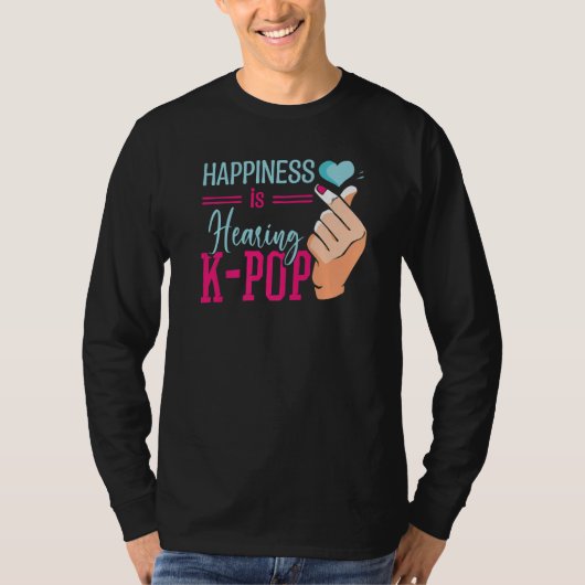 South Korea K-Pop Heart Hand Symbol KPop Premium Tシャツ (正面)