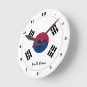 South Korea, Korea flag modern Home / design ラウンド壁時計 (傾斜)