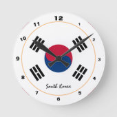 South Korea, Korea flag modern Home / design ラウンド壁時計 (正面)