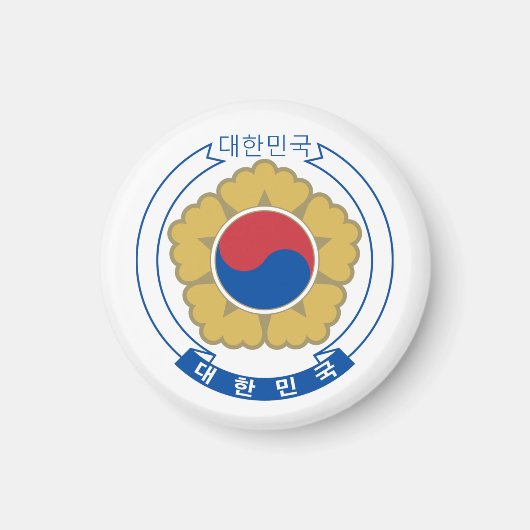 South Korea & Korean Coat of arms, flag / travel マグネット (正面)