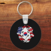 South Korea Love South Korea Pride Korean Patriot  キーホルダー (正面)