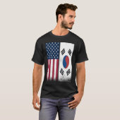 South Korea South Korean American Flags Proud USA Tシャツ (正面フル)