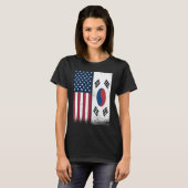South Korea  South Korean American Flags Proud USA Tシャツ (正面フル)