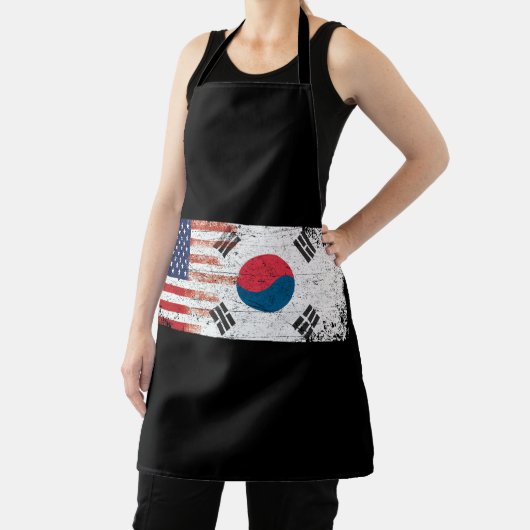 South Korean American Flag エプロン (インサイチュ)