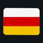 South Ossetia Flag マグネット<br><div class="desc">Patriotic flag of South Ossetia.</div>
