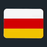 South Ossetia Flag マグネット<br><div class="desc">Patriotic flag of South Ossetia.</div>
