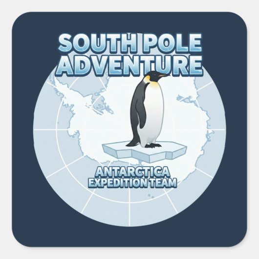 South Pole Adventure Antarctica Expedition Team スクエアシール (正面)
