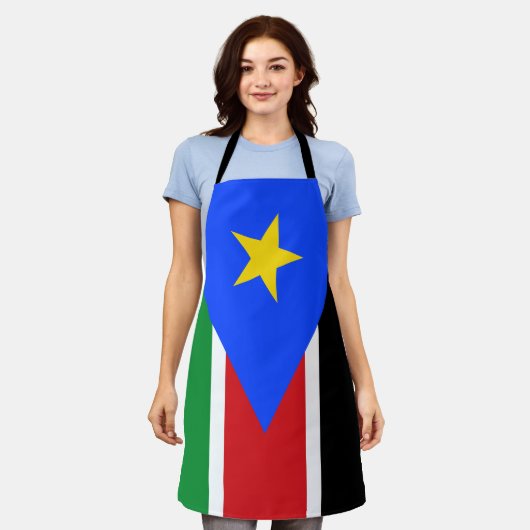 South Sudan Flag エプロン (着用した状態)