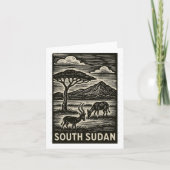 South Sudan Linocut Style Oversized  カード (正面)