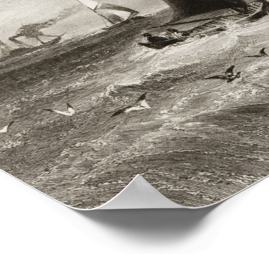 South Wall Lighthouse with Howth Hill ポスター (角)