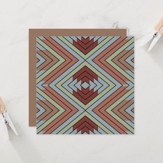 South West American Indian Style Patterned Art カード (正面/裏面インサイチュ)