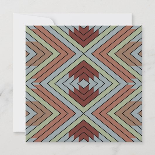 South West American Indian Style Patterned Art カード (正面)