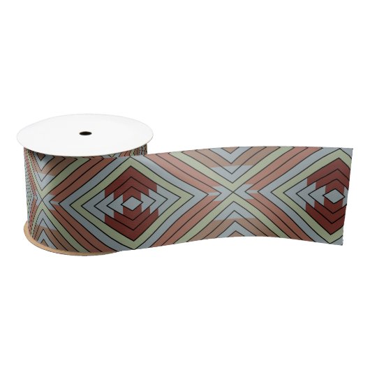 South West American Indian Style Patterned Art サテンリボン (リール)