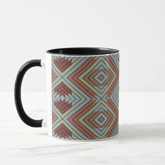 South West American Indian Style Patterned Art マグカップ (左)