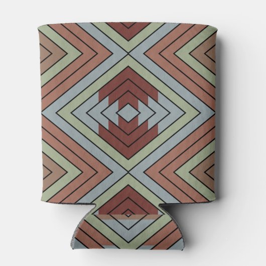 South West American Indian Style Patterned Art 缶クーラー (裏面)