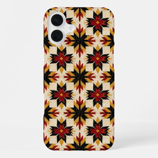 South Western タイル柄 iPhone  iPhoneケース (裏面)