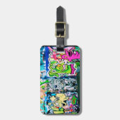 Southbankの落書きの荷物のラベル ラゲッジタグ (正面縦)