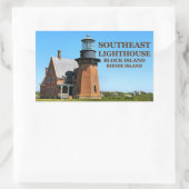 Southeast Light house, Block Island RIスタンプ 長方形シール (バッグ)
