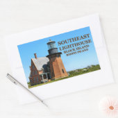 Southeast Light house, Block Island RIスタンプ 長方形シール (封筒)